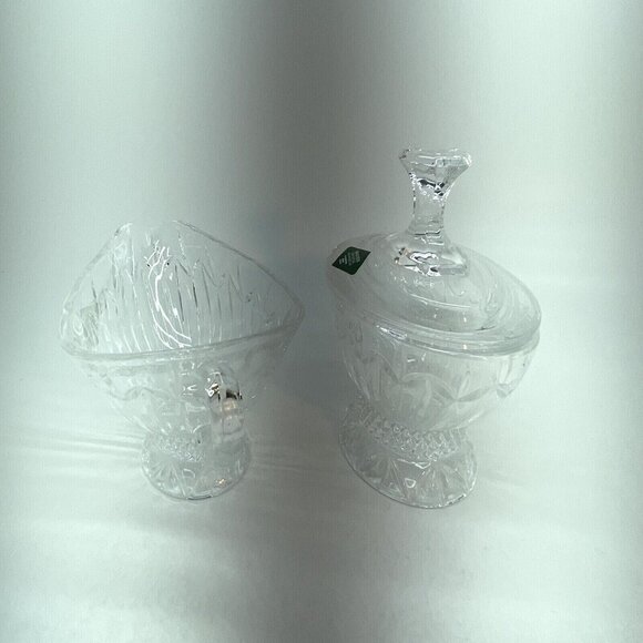 2PC Shannon Crystal OLIMPIA Creamer And Sugar Bowl w/Lid "Designs Of Ireland" - Picture 5 of 15